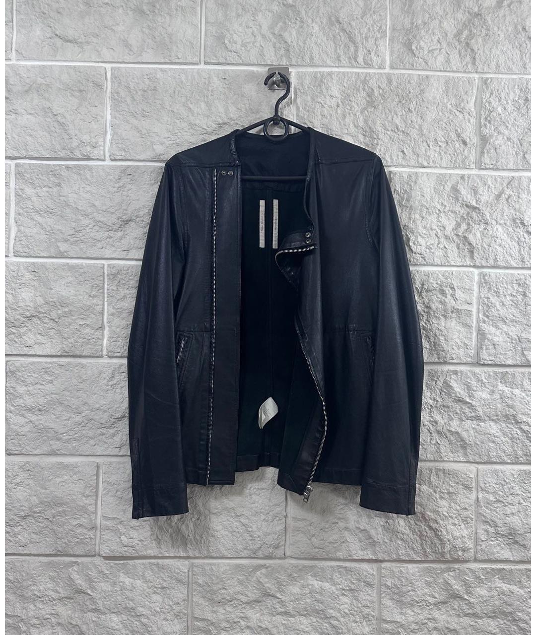 RICK OWENS Черная кожаная куртка, фото 4