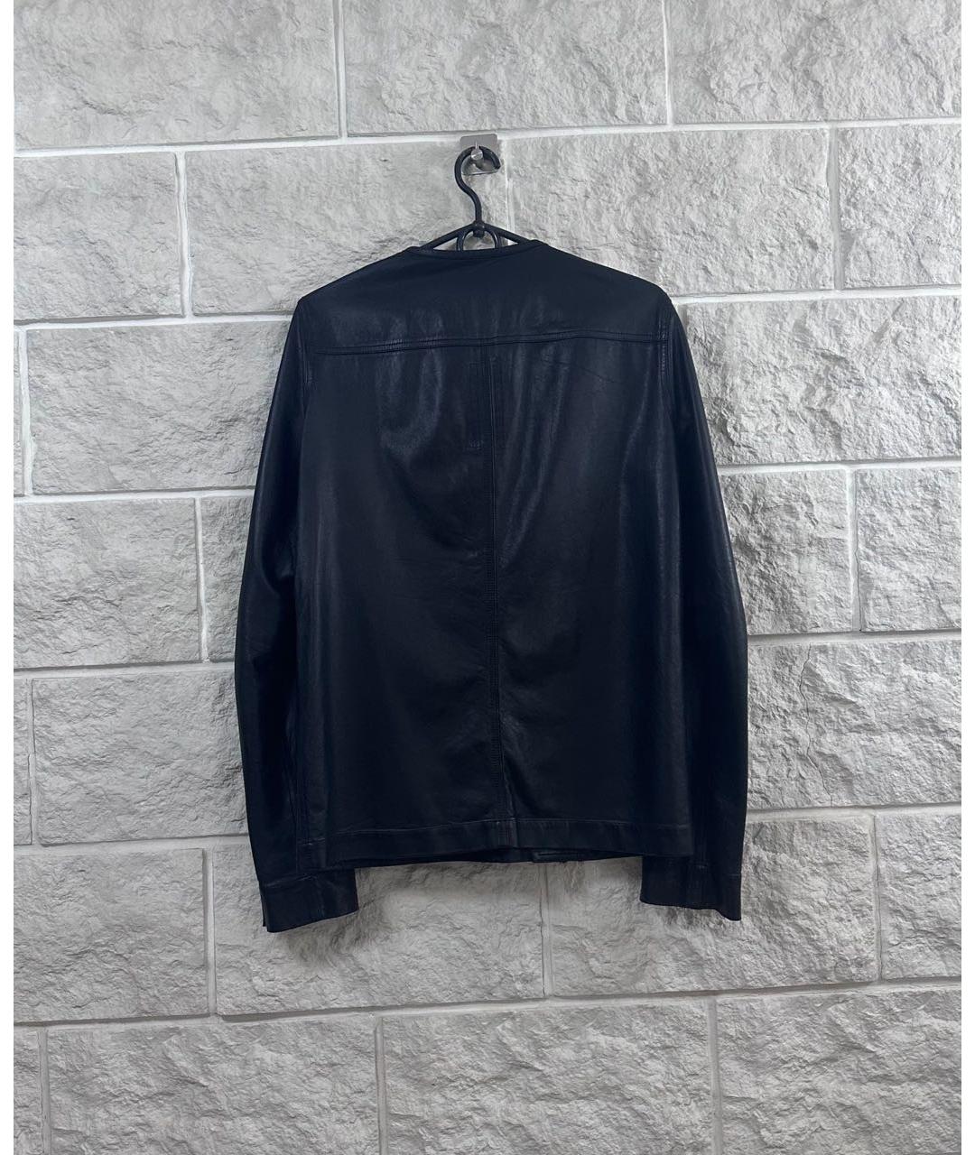 RICK OWENS Черная кожаная куртка, фото 2