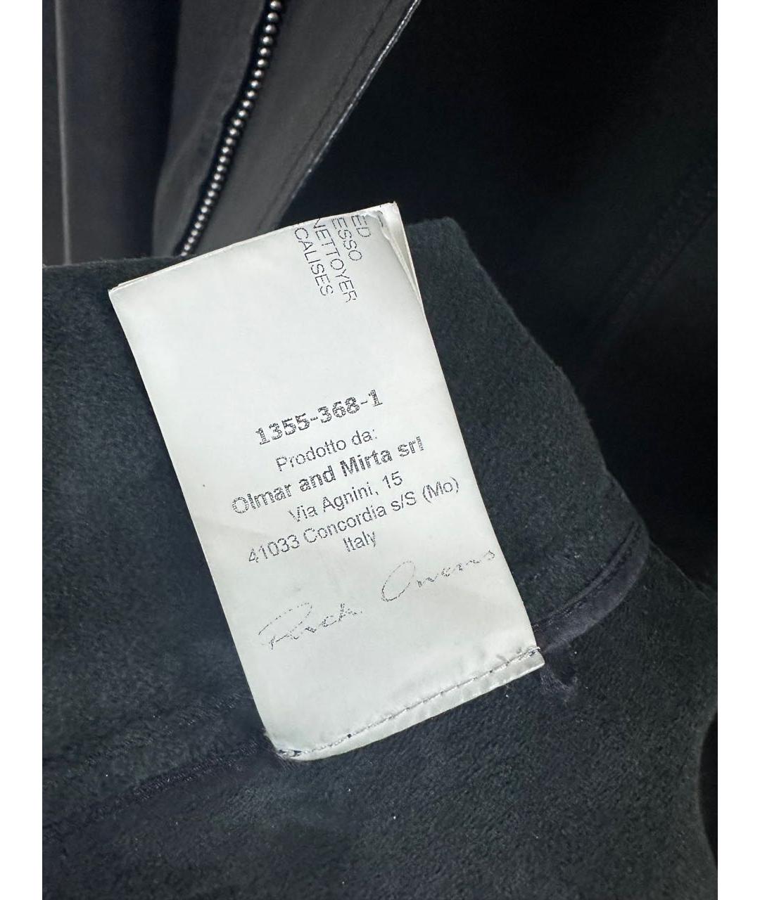 RICK OWENS Черная кожаная куртка, фото 8