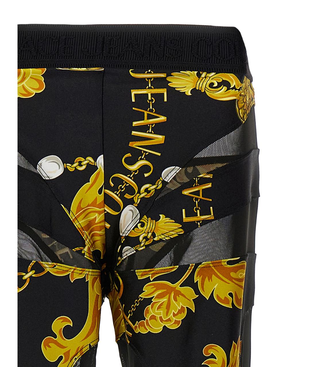 VERSACE JEANS COUTURE Черные полиамидовые леггинсы и велосипедки, фото 3
