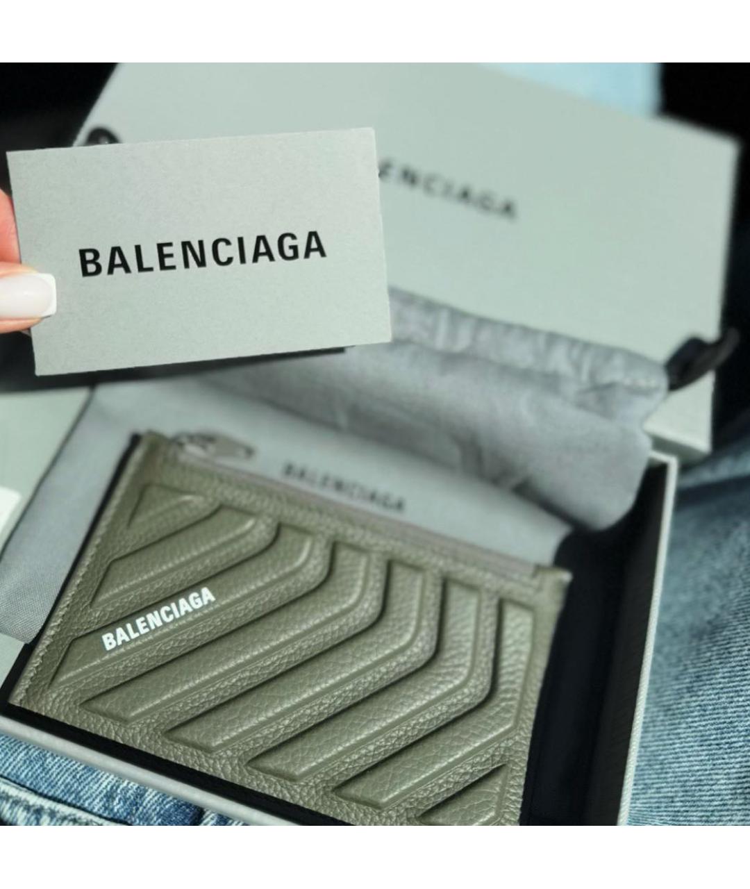 BALENCIAGA Черный кожаный кошелек, фото 2