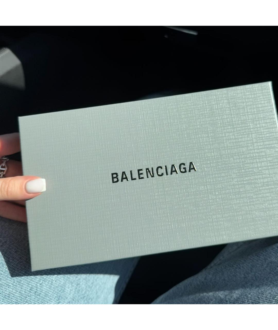BALENCIAGA Черный кожаный кошелек, фото 3