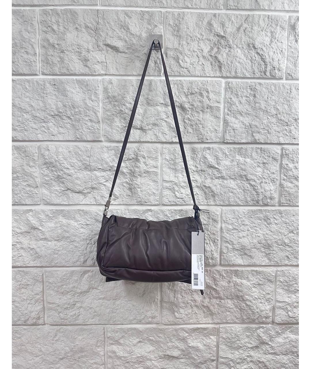 RICK OWENS Коричневая кожаная сумка на плечо, фото 2