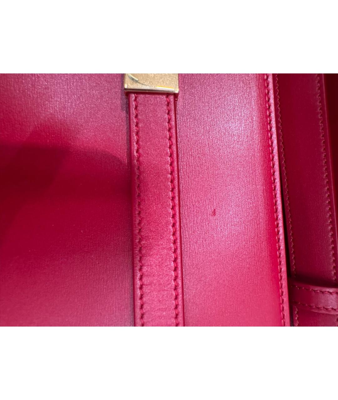 SAINT LAURENT Красная кожаная сумка через плечо, фото 6