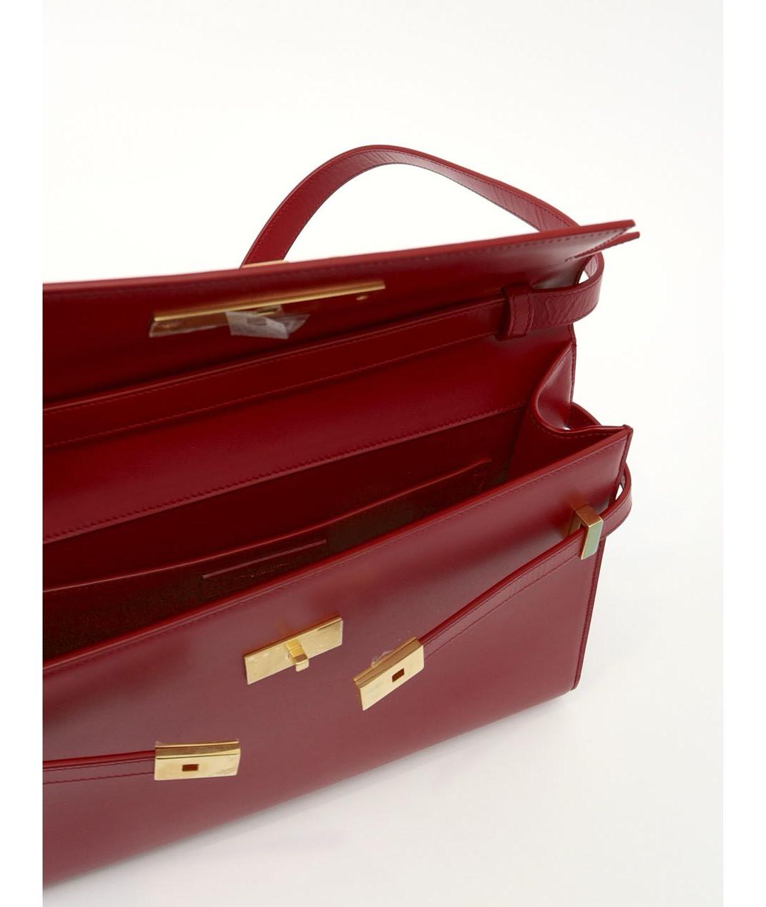 SAINT LAURENT Красная кожаная сумка через плечо, фото 2