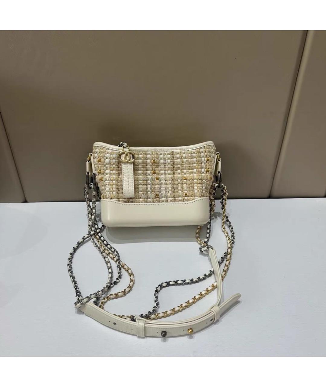 CHANEL Бежевая твидовая сумка через плечо, фото 2