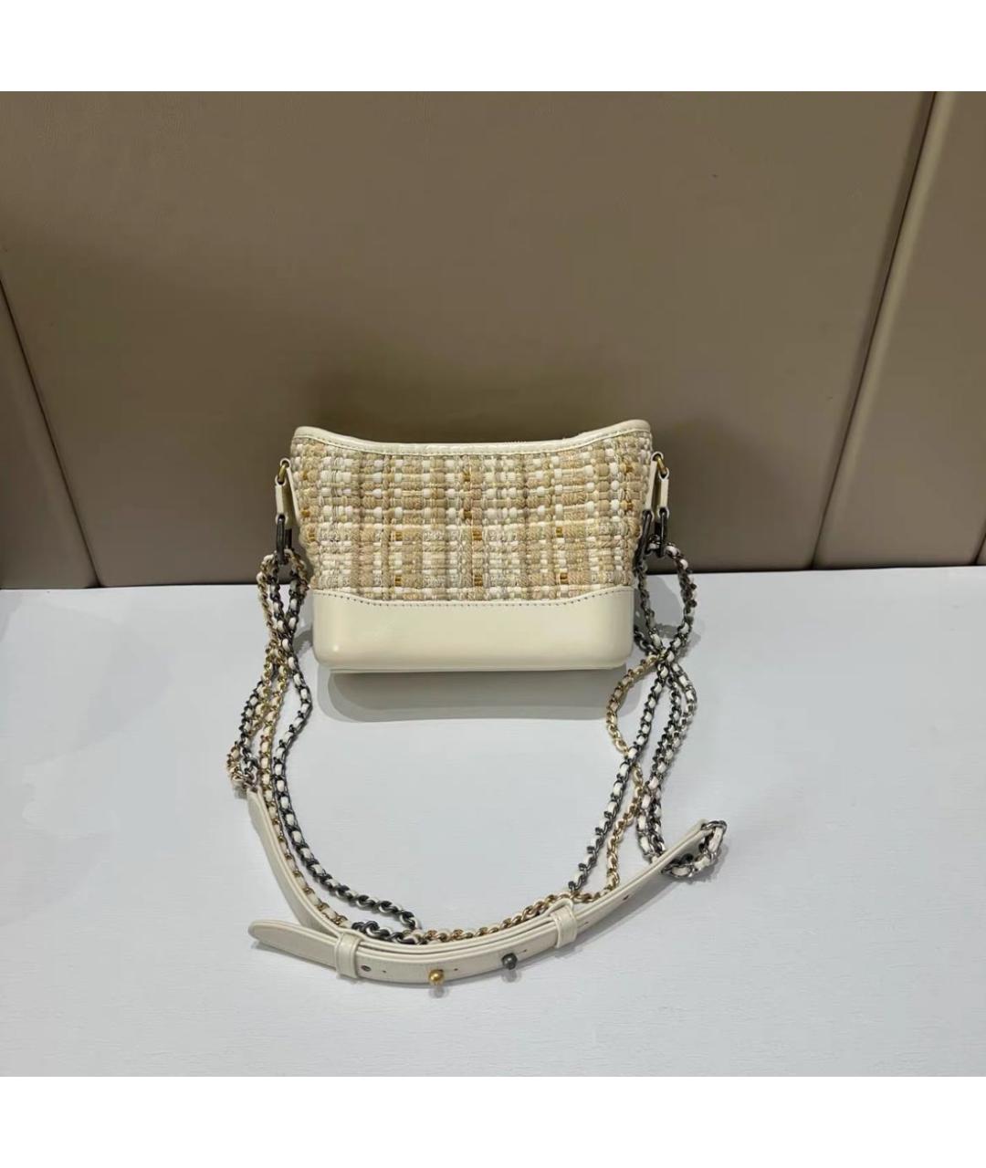 CHANEL Бежевая твидовая сумка через плечо, фото 3