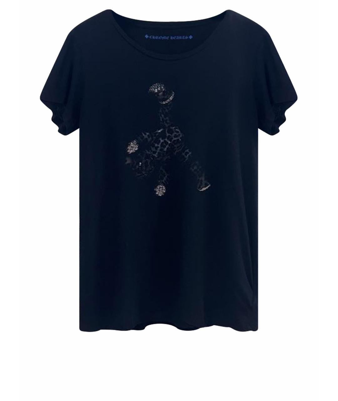 CHROME HEARTS Темно-синяя хлопковая футболка, фото 1