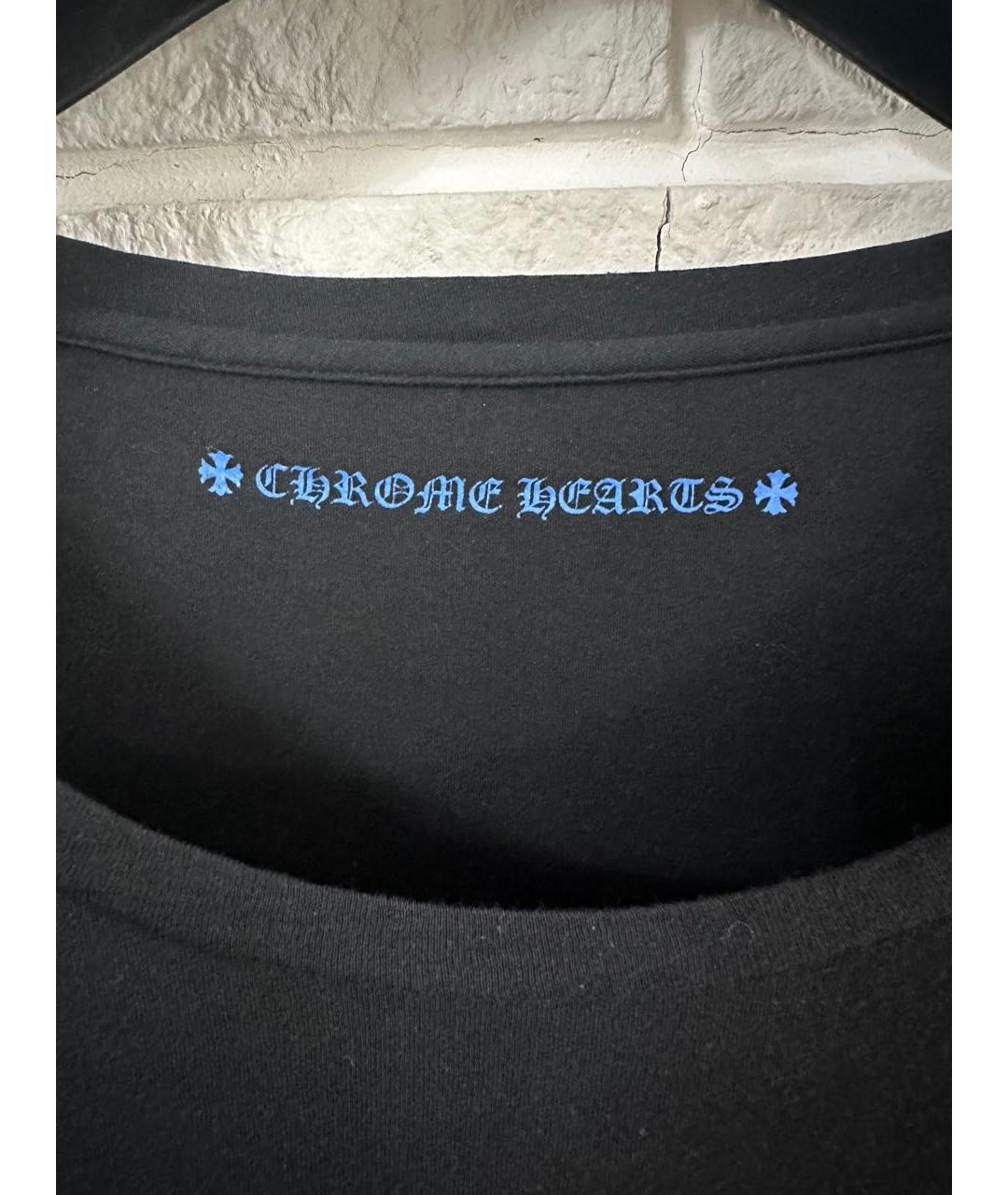 CHROME HEARTS Темно-синяя хлопковая футболка, фото 3