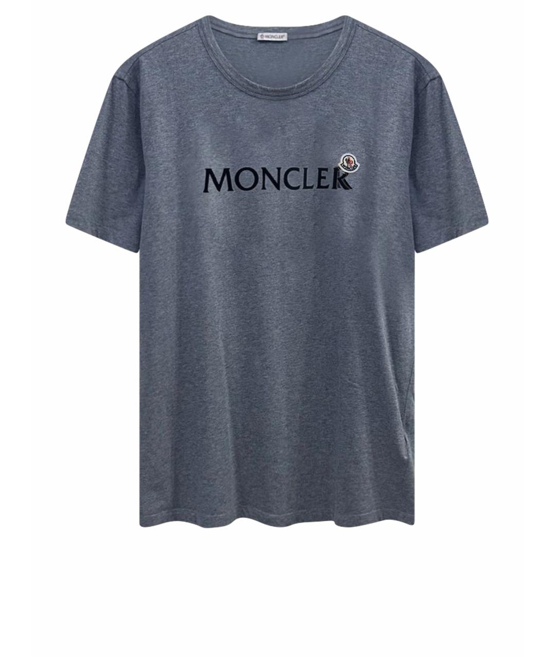 MONCLER Серая хлопковая футболка, фото 1