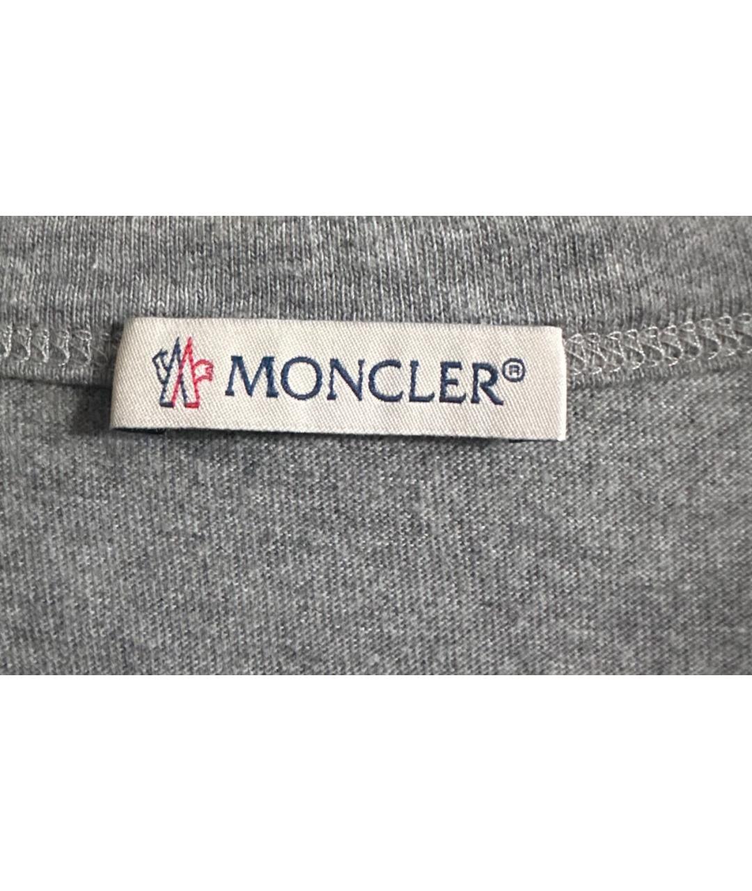 MONCLER Серая хлопковая футболка, фото 8