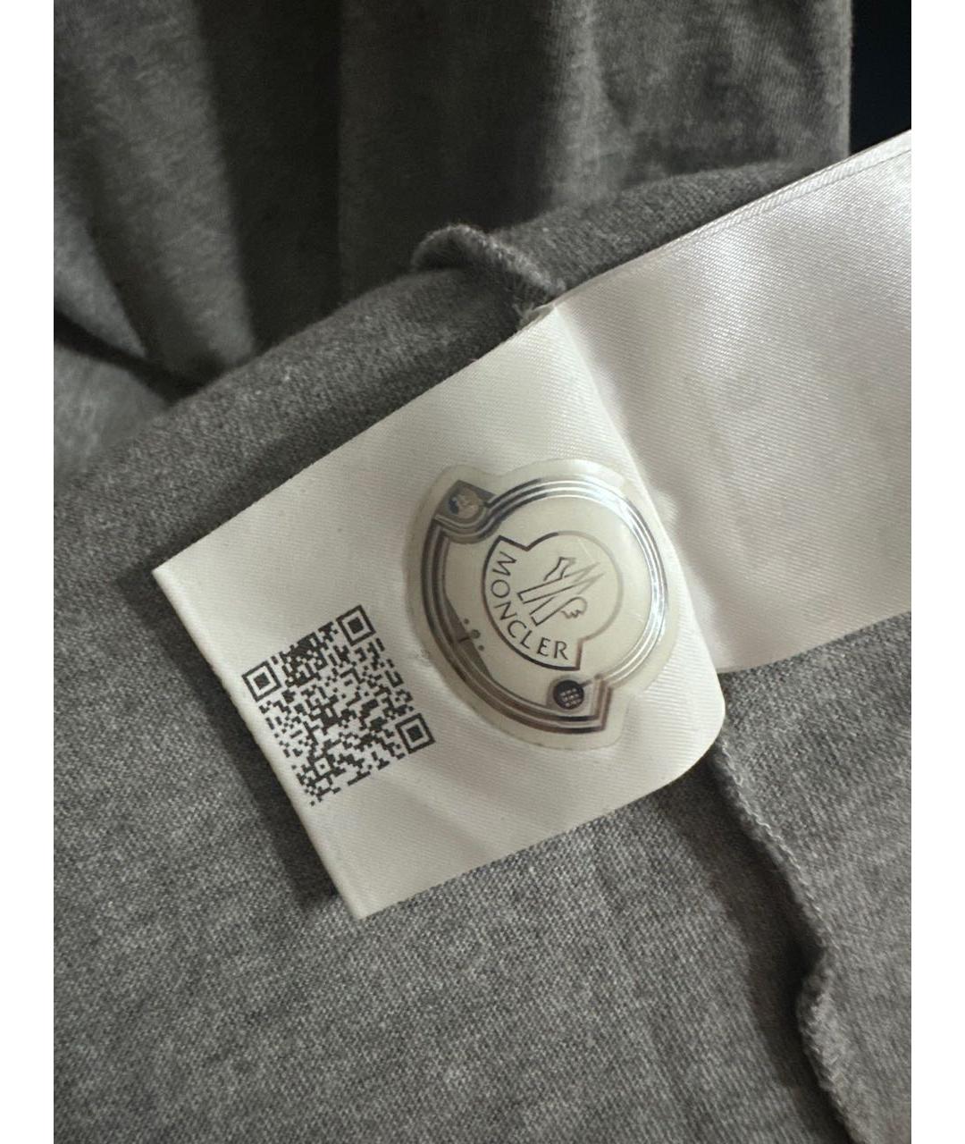 MONCLER Серая хлопковая футболка, фото 7