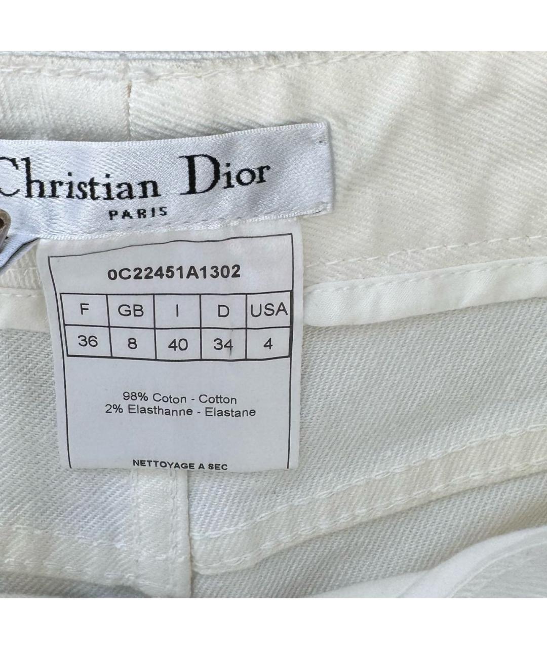 CHRISTIAN DIOR Белые хлопко-эластановые шорты, фото 5