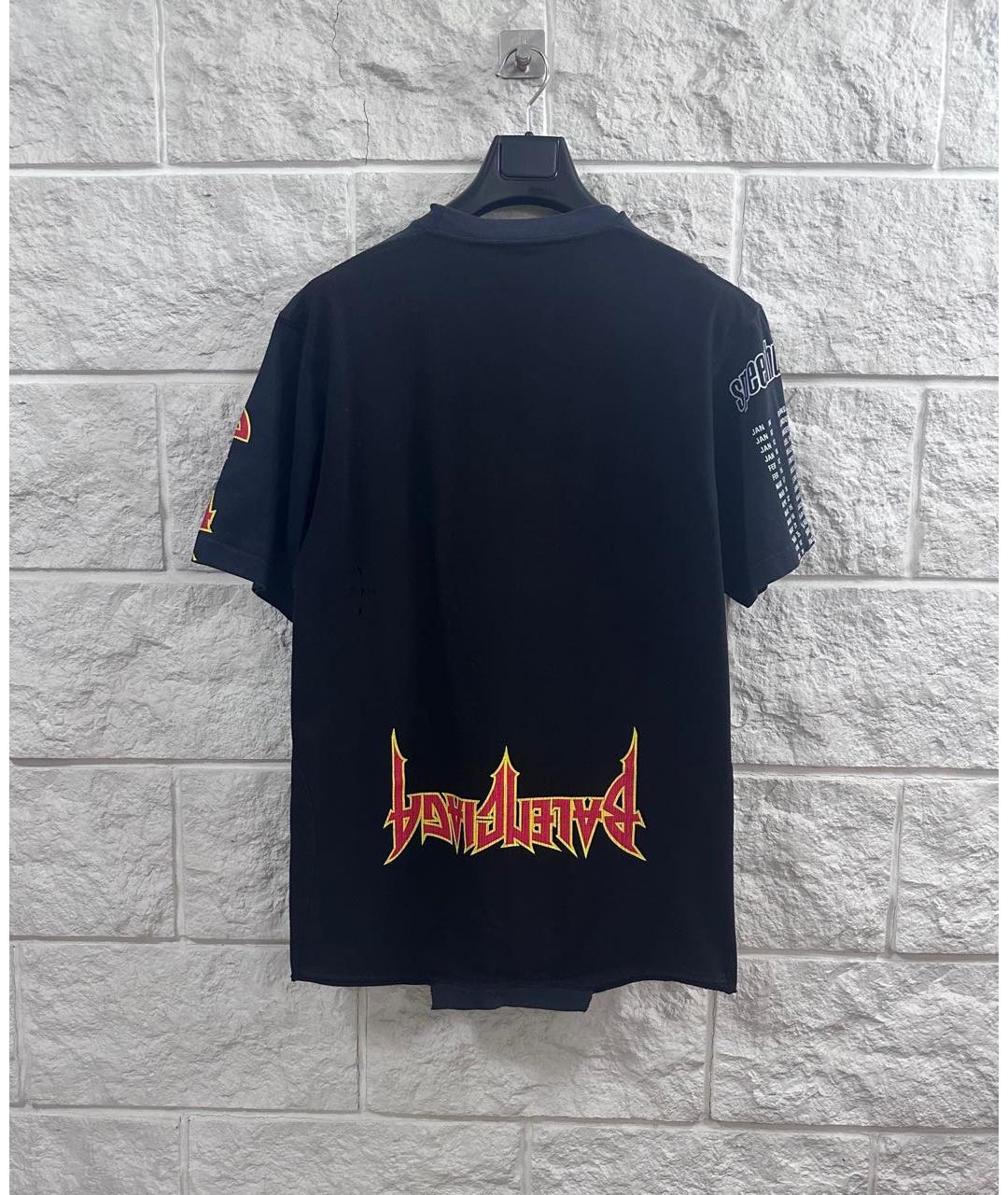 BALENCIAGA Черная хлопковая футболка, фото 2