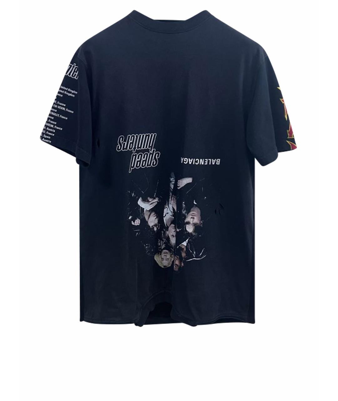 BALENCIAGA Черная хлопковая футболка, фото 1