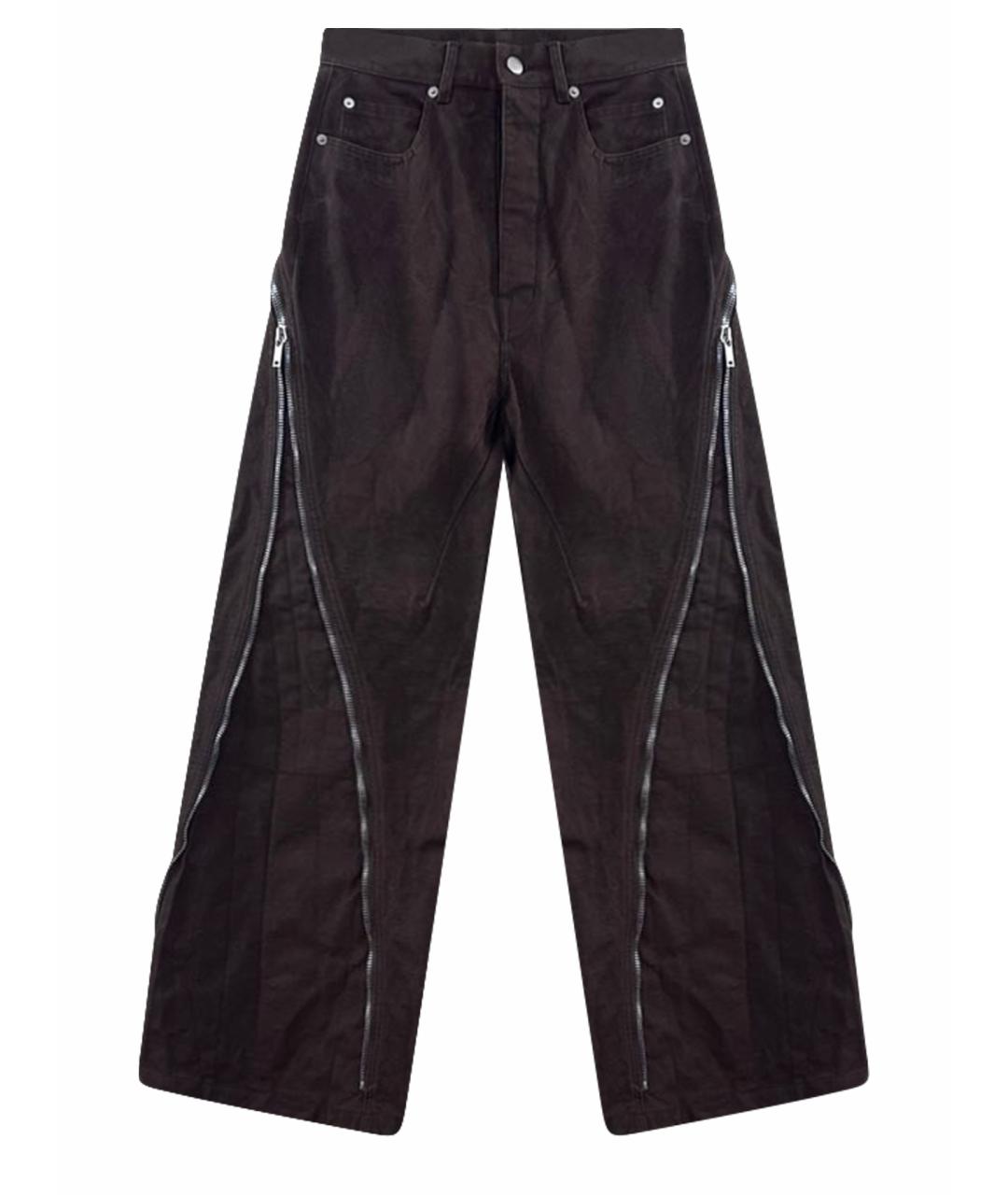 RICK OWENS Коричневые хлопковые джинсы, фото 1