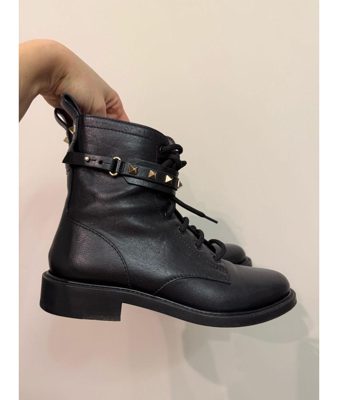 VALENTINO Черные кожаные ботинки, фото 7