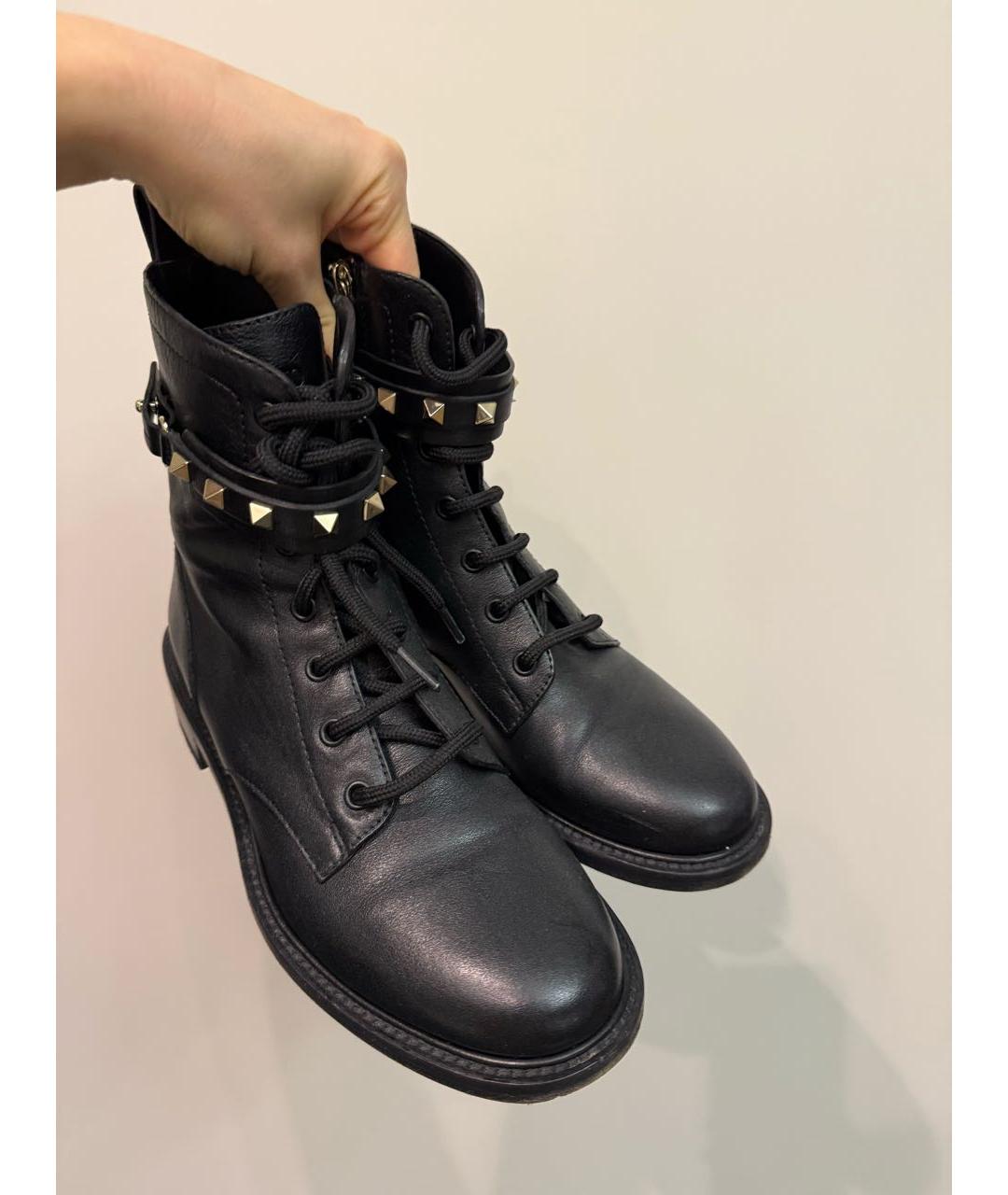 VALENTINO Черные кожаные ботинки, фото 6