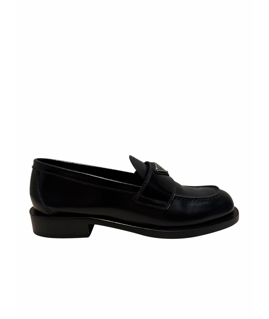 PRADA Черные кожаные лоферы, фото 1