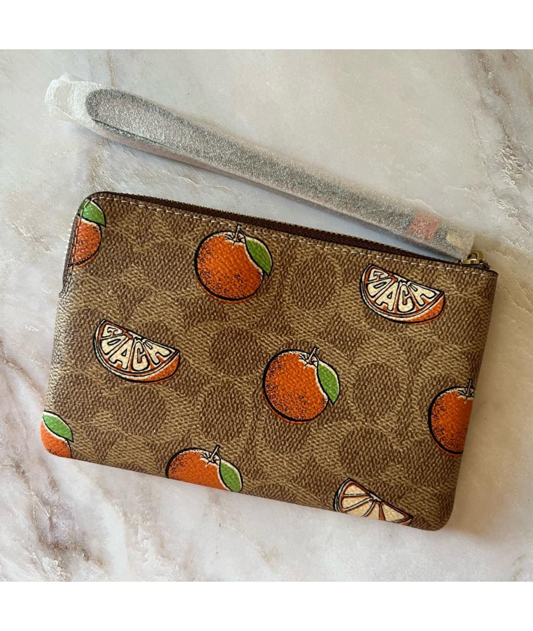 COACH Коричневый кожаный кошелек, фото 4