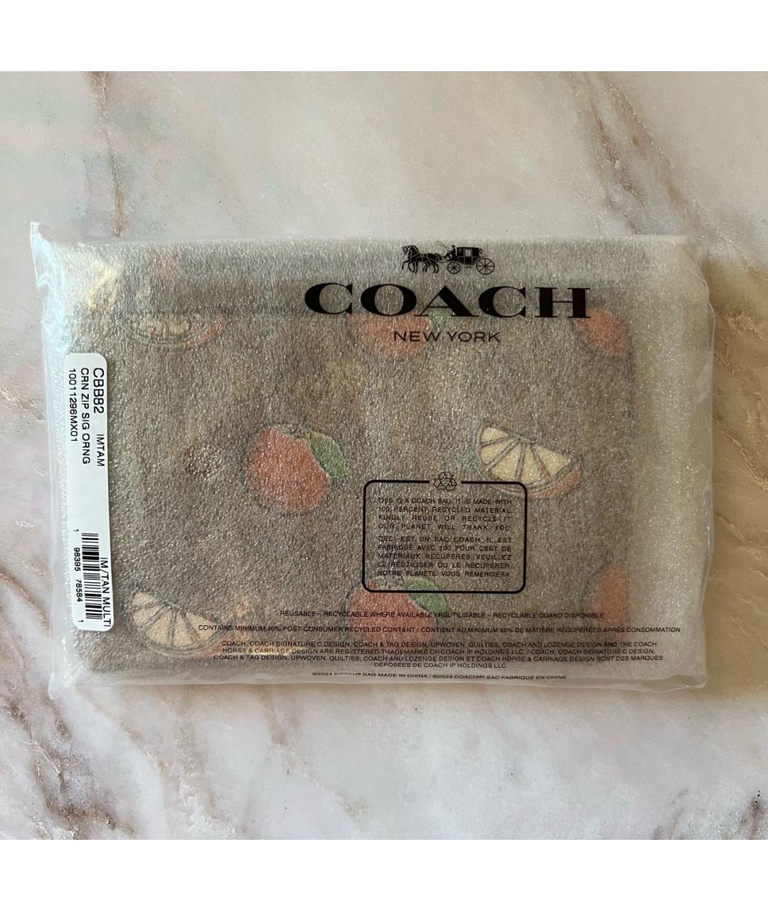 COACH Коричневый кожаный кошелек, фото 8