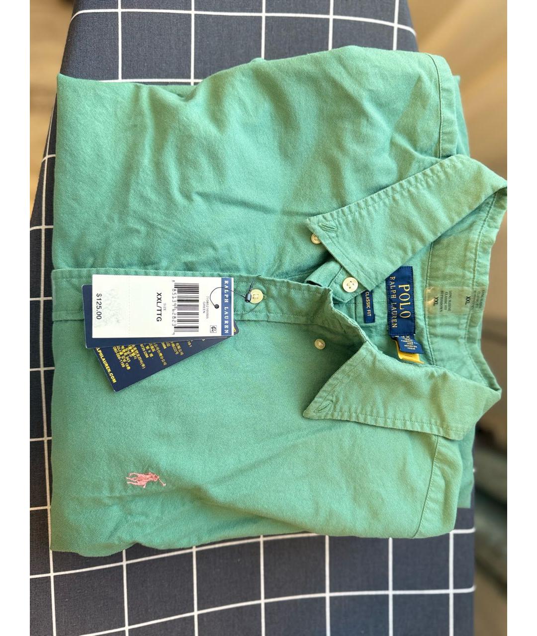 POLO RALPH LAUREN Бирюзовая хлопковая кэжуал рубашка, фото 5