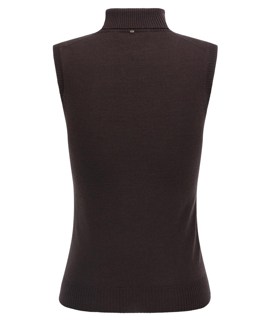 SPORTMAX Коричневая шерстяная жилетка, фото 2