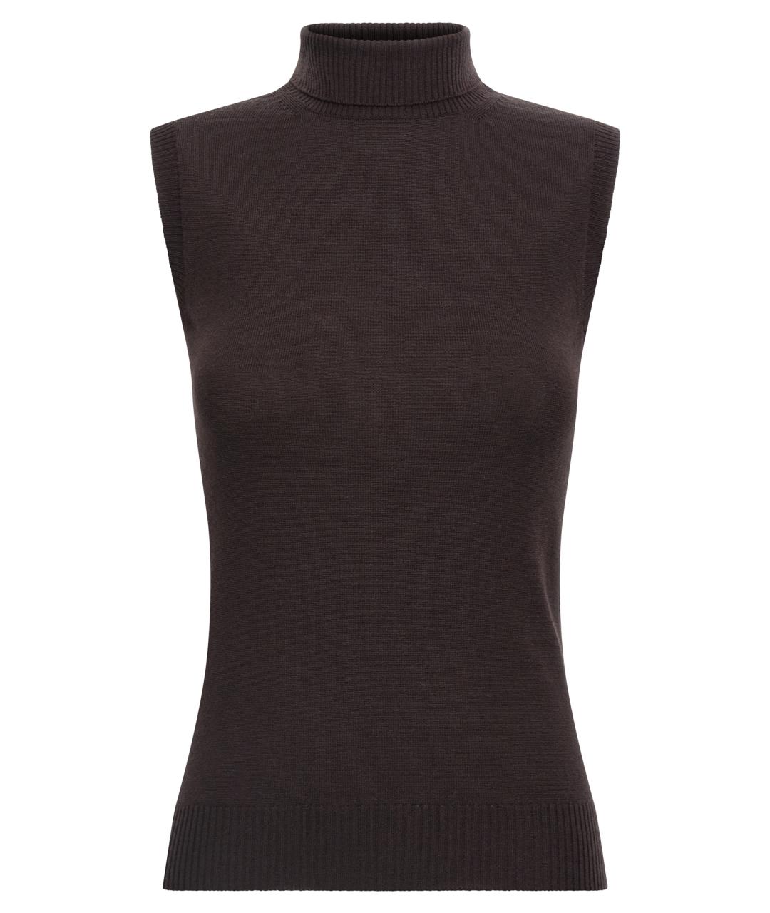 SPORTMAX Коричневая шерстяная жилетка, фото 1