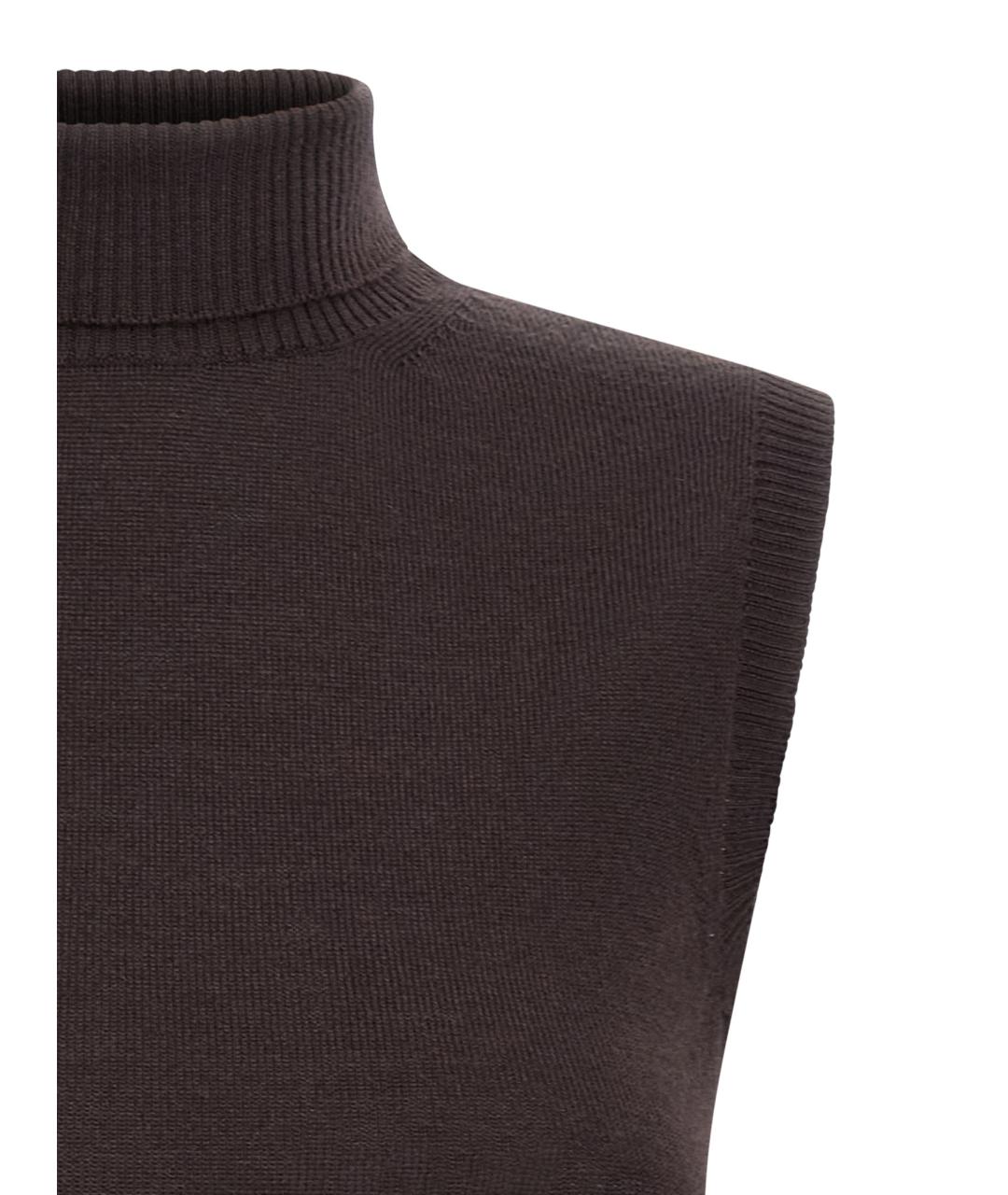 SPORTMAX Коричневая шерстяная жилетка, фото 3