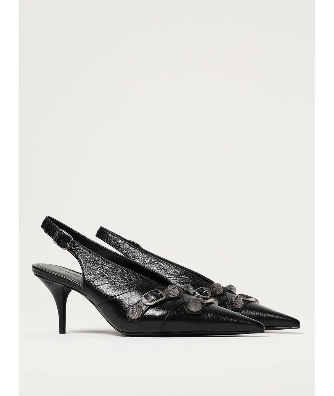 BALENCIAGA Черные кожаные туфли, фото 2
