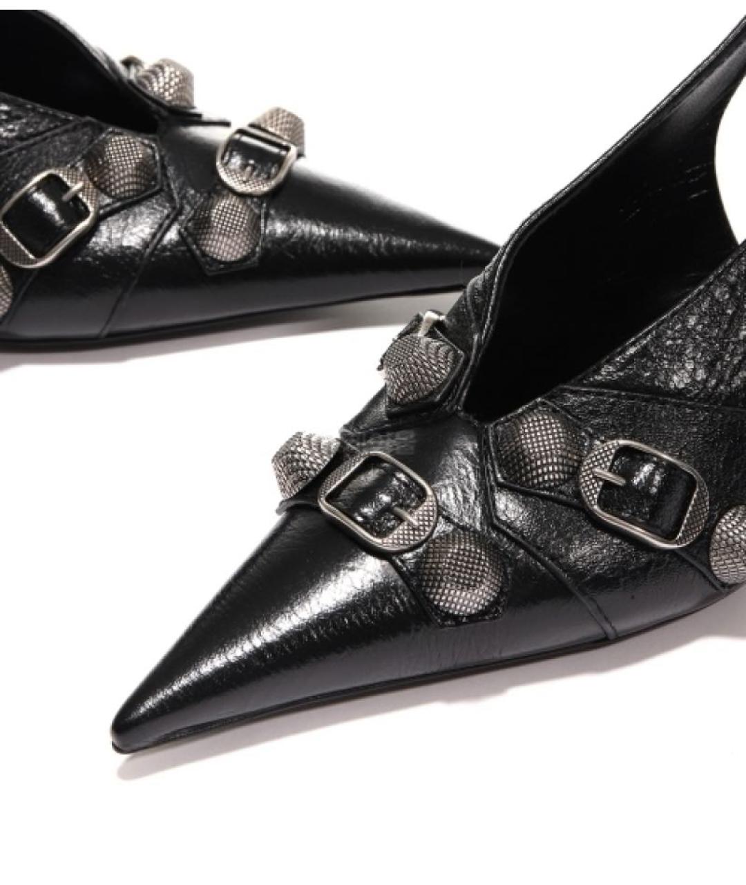 BALENCIAGA Черные кожаные туфли, фото 6