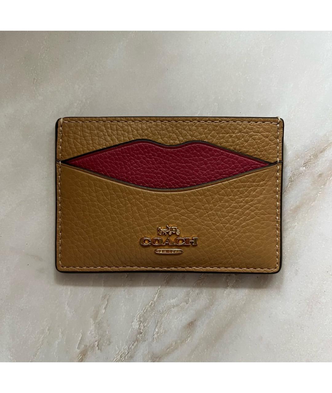 COACH Коричневый кожаный кардхолдер, фото 3