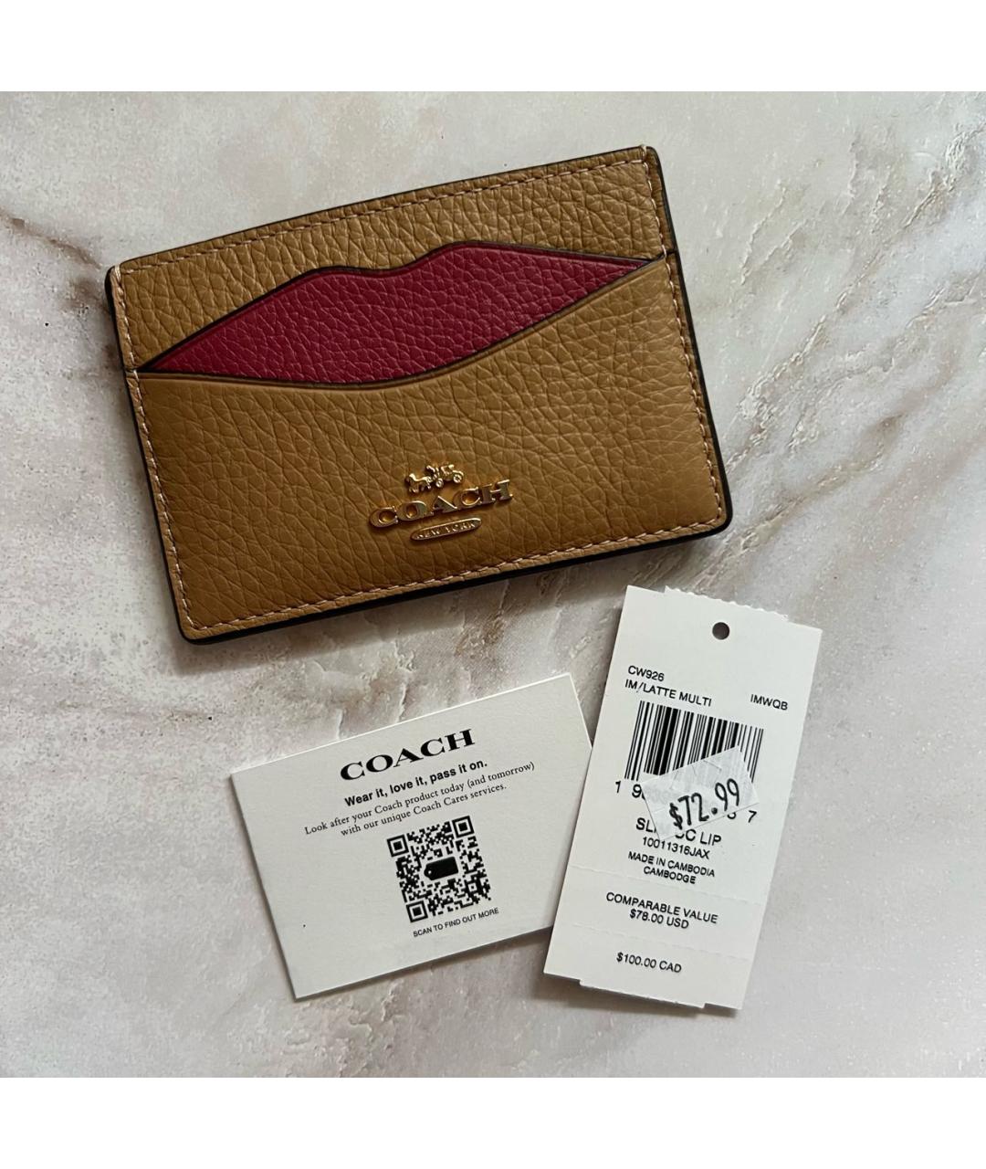 COACH Коричневый кожаный кардхолдер, фото 2
