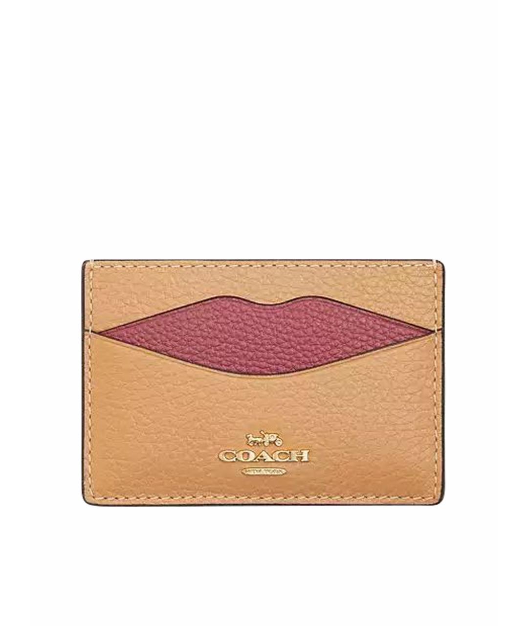 COACH Коричневый кожаный кардхолдер, фото 1