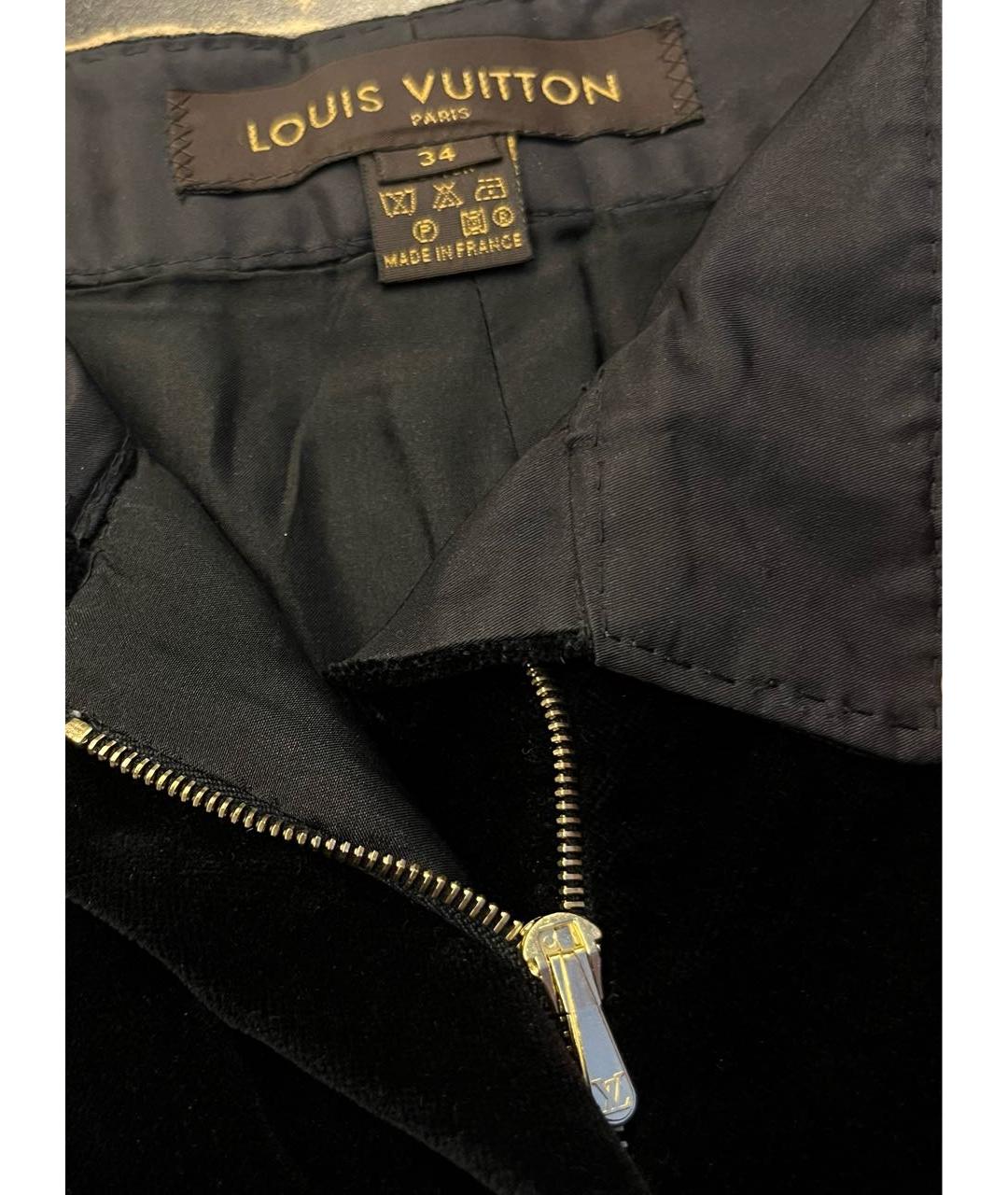 LOUIS VUITTON Черные бархатные бриджи, фото 3