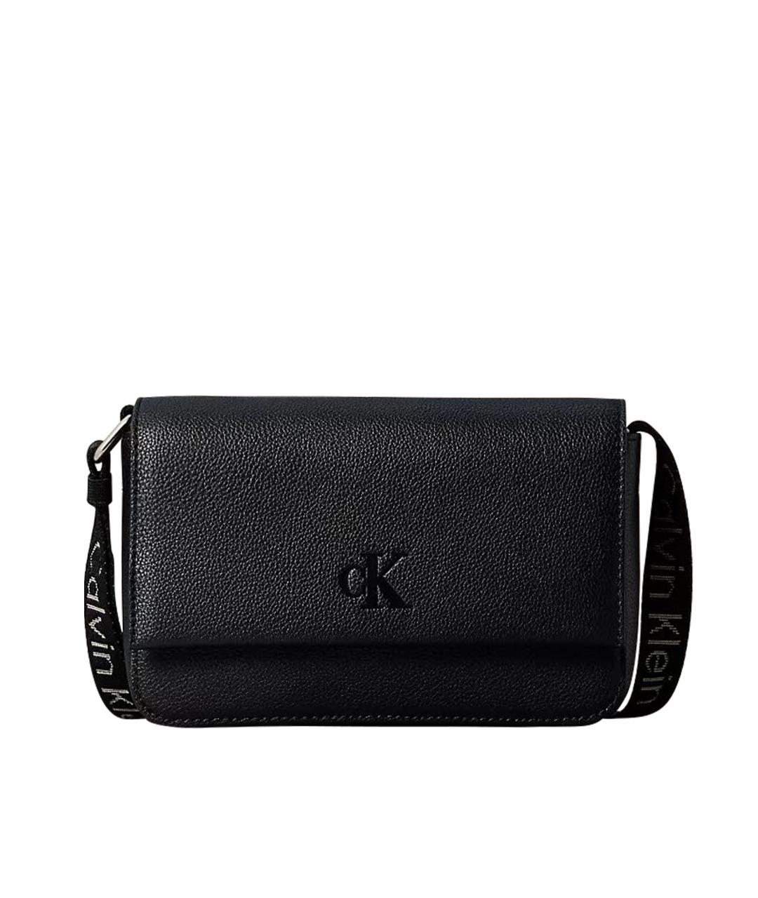 CALVIN KLEIN Черная сумка через плечо из искусственной кожи, фото 1
