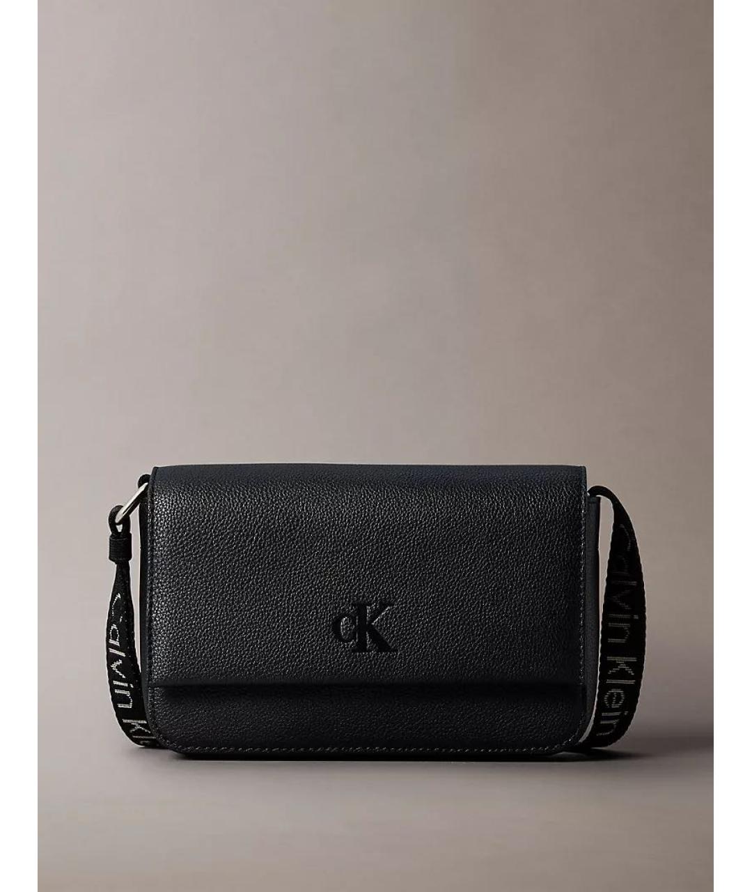 CALVIN KLEIN Черная сумка через плечо из искусственной кожи, фото 5