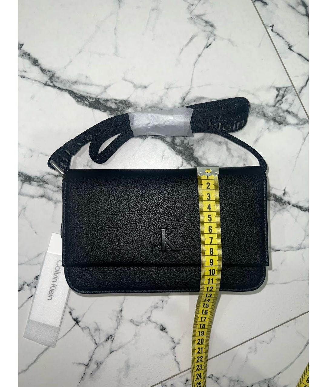 CALVIN KLEIN Черная сумка через плечо из искусственной кожи, фото 4