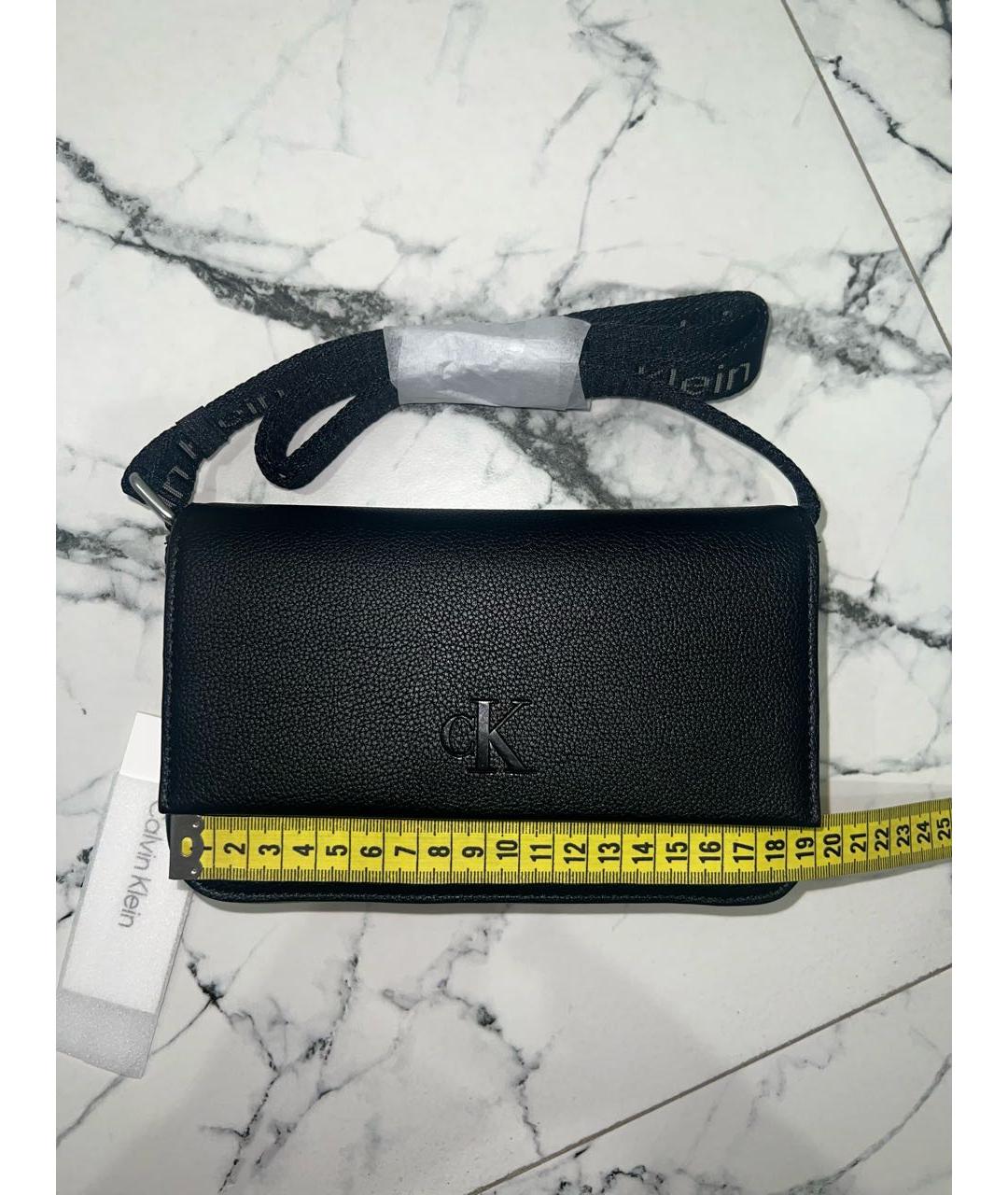 CALVIN KLEIN Черная сумка через плечо из искусственной кожи, фото 3