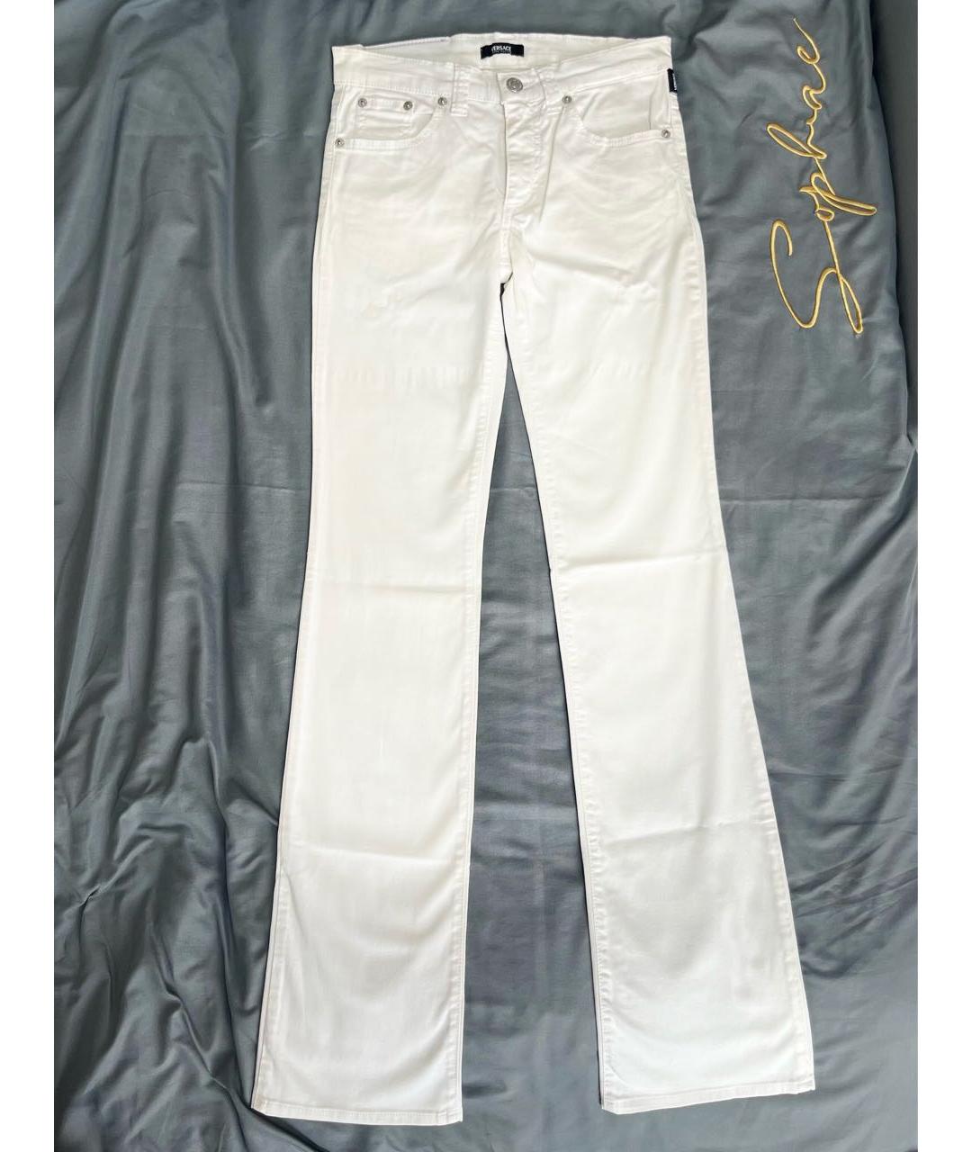 VERSACE JEANS COUTURE Белые хлопковые прямые джинсы, фото 9