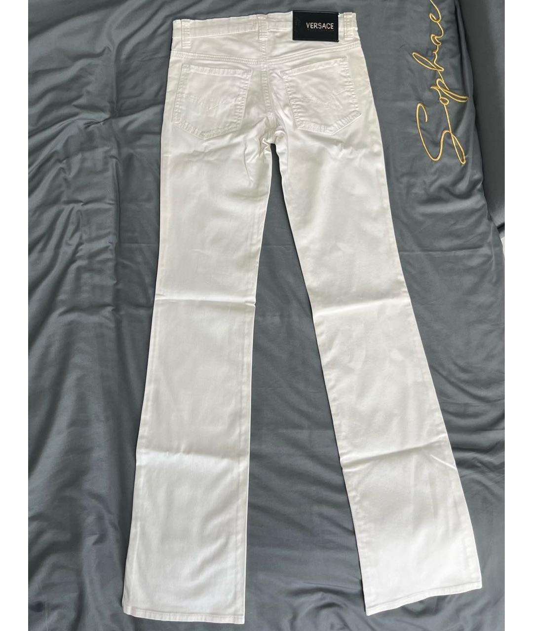 VERSACE JEANS COUTURE Белые хлопковые прямые джинсы, фото 2