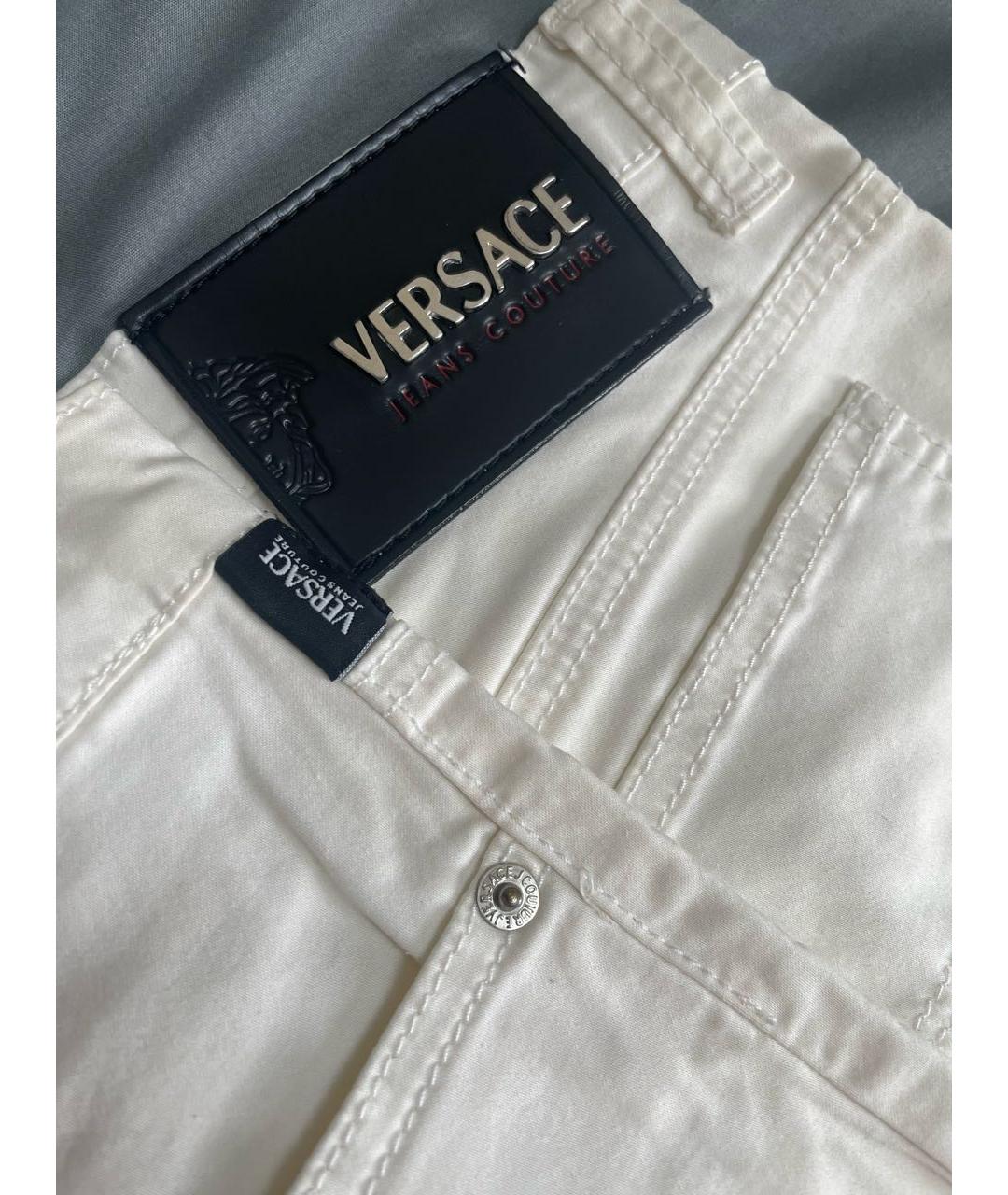 VERSACE JEANS COUTURE Белые хлопковые прямые джинсы, фото 8