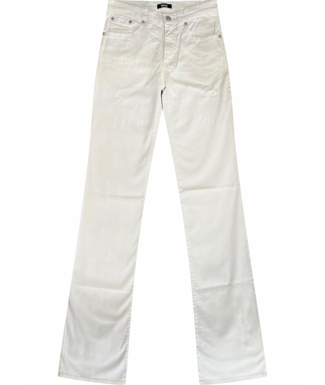 VERSACE JEANS COUTURE Белые хлопковые прямые джинсы, фото 1
