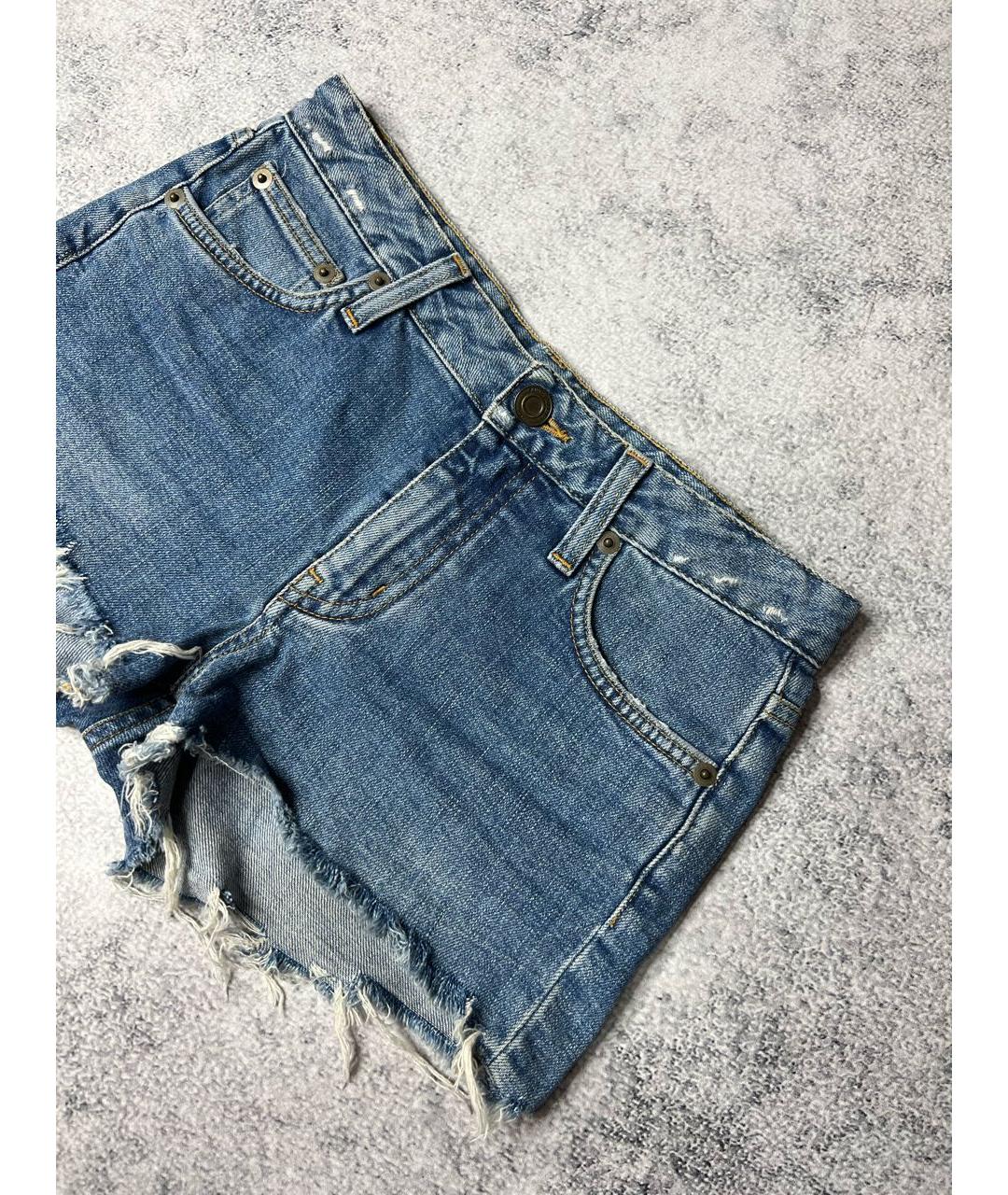 SAINT LAURENT Синие хлопковые шорты, фото 2