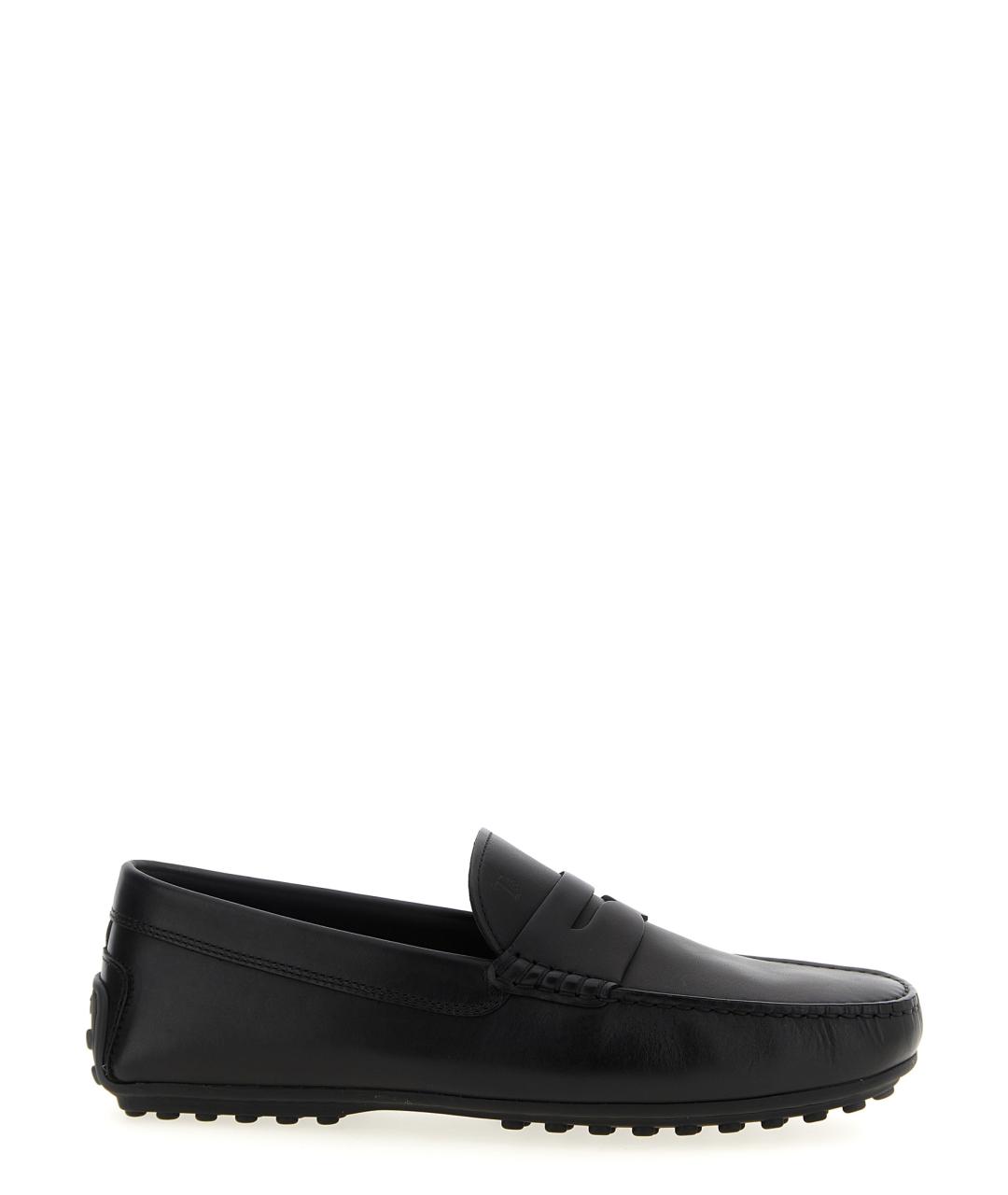TOD'S Черные кожаные мокасины, фото 1