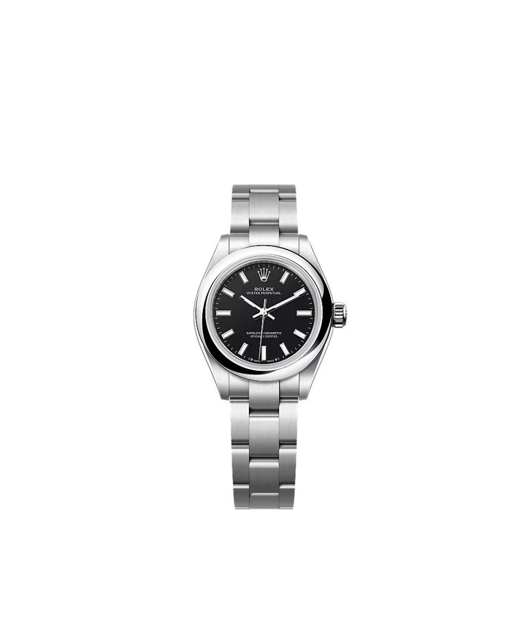 ROLEX Черные металлические часы, фото 1