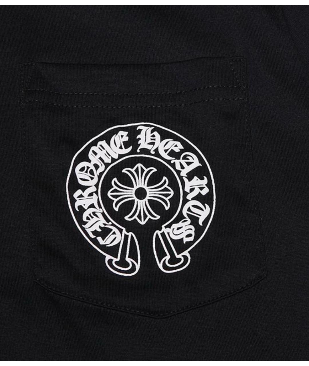CHROME HEARTS Черная хлопковая футболка, фото 4