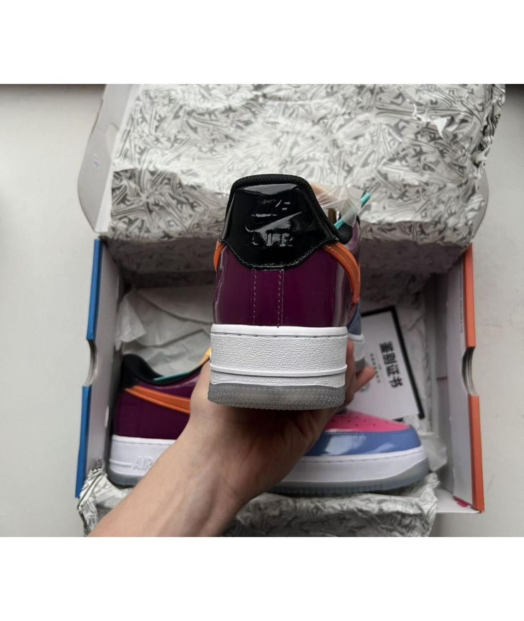 NIKE Розовые низкие кроссовки / кеды из лакированной кожи, фото 8