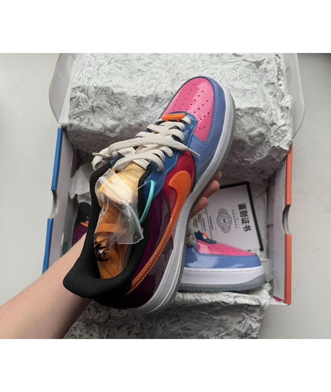 NIKE Розовые низкие кроссовки / кеды из лакированной кожи, фото 7