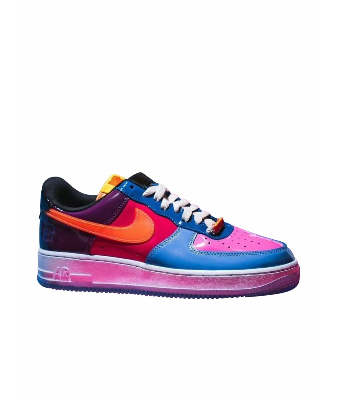 NIKE Розовые низкие кроссовки / кеды из лакированной кожи, фото 1